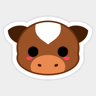 Cute Brown Cow Sticker